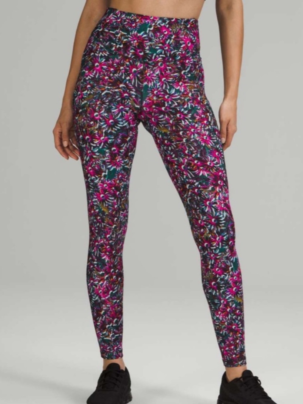 Lululemon Base Pace High-Rise Fleece Tight Legging 2 28" Floral Electric Multi